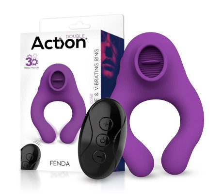 Fenda Anillo Vibrador con Lengua Estimulador y Control Remoto 3 Motores USB Magnético
