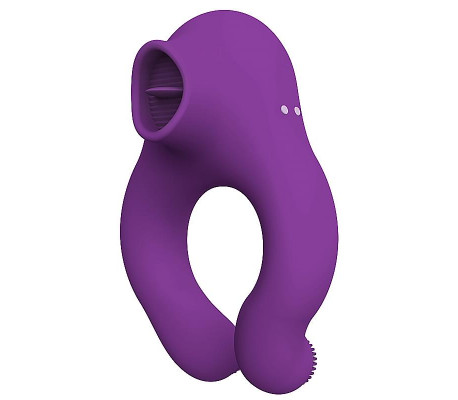 Fenda Anillo Vibrador con Lengua Estimulador y Control Remoto 3 Motores USB Magnético