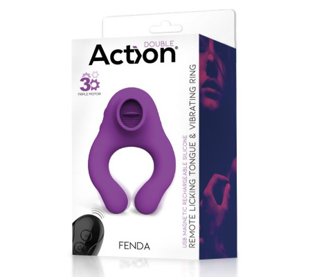 Fenda Anillo Vibrador con Lengua Estimulador y Control Remoto 3 Motores USB Magnético
