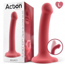 Bouncy Dildo Silicona Líquida Hiper Flexible 7.5 - 19 cm Talla L Burgundy
