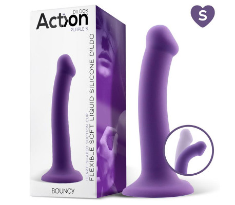 Bouncy Dildo Silicona Líquida Hiper Flexible 6.5 - 16.5 cm Talla S Púrpura