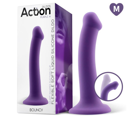Bouncy Dildo Silicona Líquida Hiper Flexible 7 - 18 cm Talla M Púrpura
