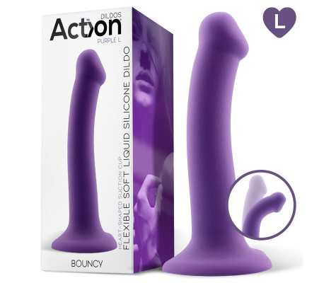 Bouncy Dildo Silicone Flexible Hiper Flexible 7.5 - 19 cm Talla L Púrpura