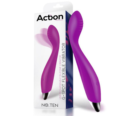 No. Ten Vibrador Hiper-Flexible Punto-G USB Magnético Silicona