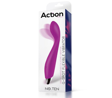 No. Ten Vibrador Hiper-Flexible Punto-G USB Magnético Silicona