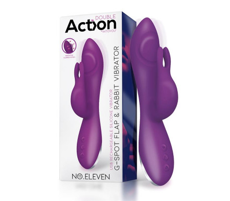 No. Eleven Vibrador con Conejito, Punto G y Fución de Pulsación USB Margnético Silicona