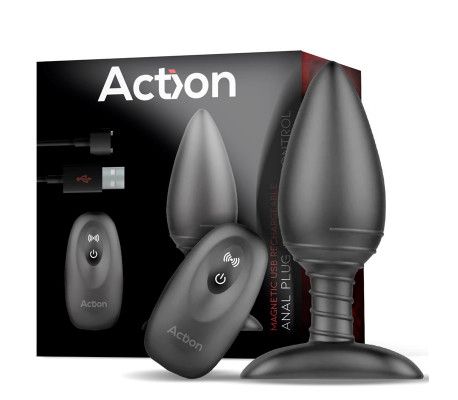 Asher Plug Anal con Control Remoto USB Magnético Negro