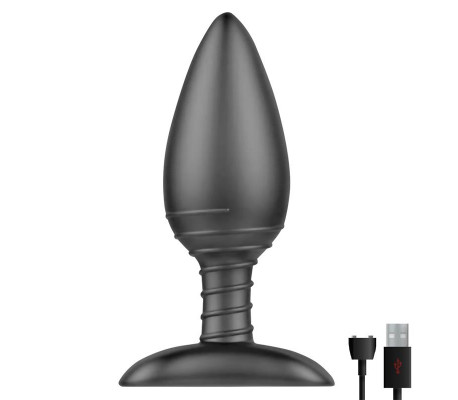 Asher Plug Anal con Control Remoto USB Magnético Negro