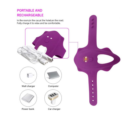 No. Seventeen Estimulador de Braguita Control Remoto USB Magnético Púrpura