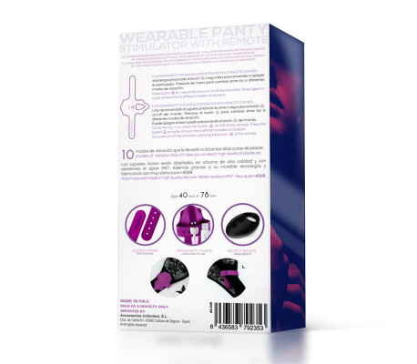 No. Seventeen Estimulador de Braguita Control Remoto USB Magnético Púrpura