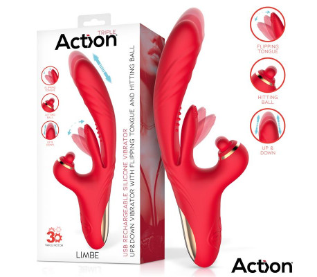Limbe Vibrador con Lengua Flip-Flap, Bola Percutora y Up and Down