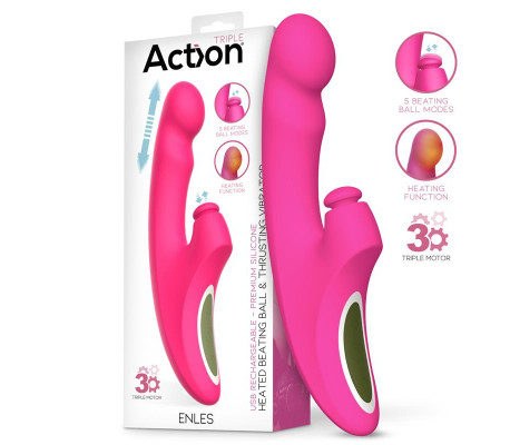 Enles Vibrador con Beating Ball, Thrusting y Función de Calor