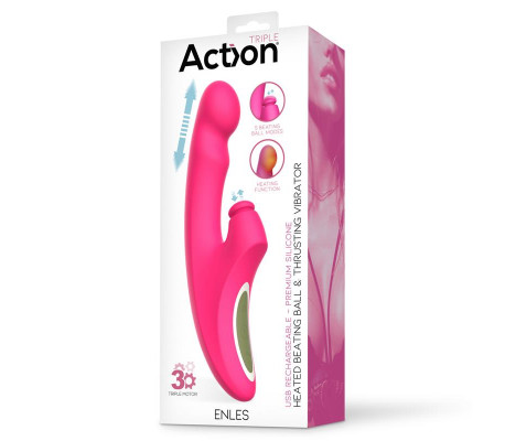 Enles Vibrador con Beating Ball, Thrusting y Función de Calor