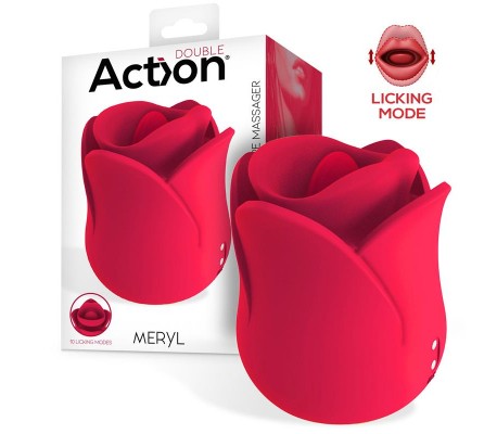 Meryl Estimulador Vibrador de Rosa con Lengua 2 Motores