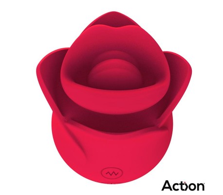 Meryl Estimulador Vibrador de Rosa con Lengua 2 Motores