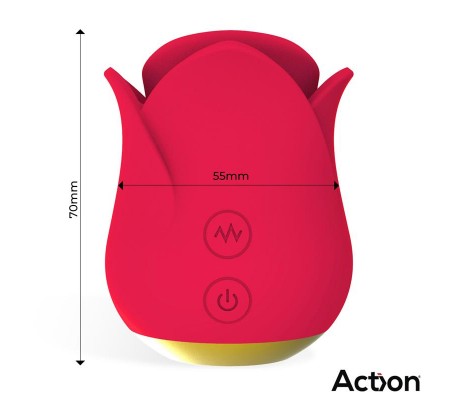 Meryl Estimulador Vibrador de Rosa con Lengua 2 Motores