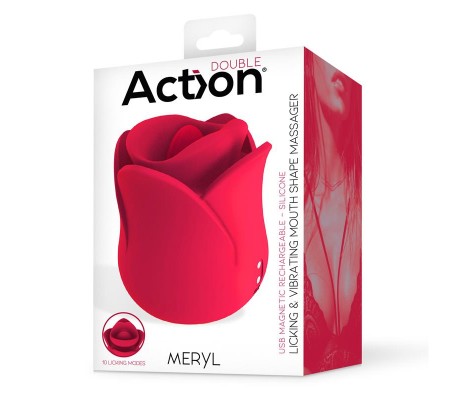 Meryl Estimulador Vibrador de Rosa con Lengua 2 Motores