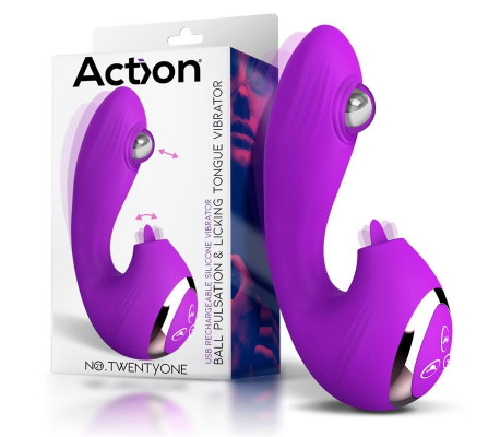 No. TwentyOne Vibrador con Bola Pulsante y Lengua Estimuladora