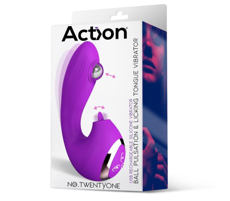 No. TwentyOne Vibrador con Bola Pulsante y Lengua Estimuladora
