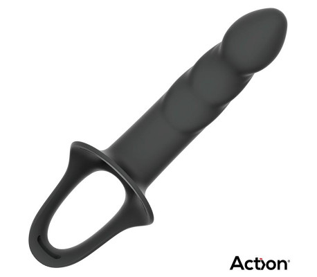 Arnés Strap-on con Dildo Hueco Silicona Premium Talla L Negro