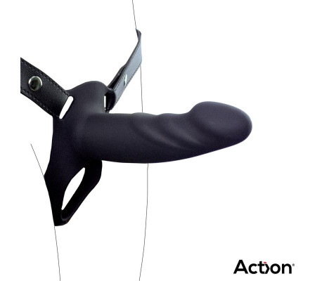 Arnés Strap-On con Dildo Hueco Silicona Premium Talla S Negro