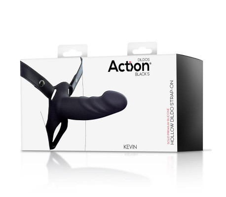 Arnés Strap-On con Dildo Hueco Silicona Premium Talla S Negro