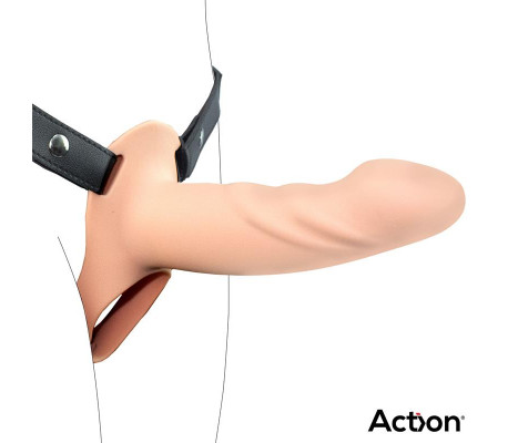 Arnés Strap-on con Dildo Hueco Silicona Premium Talla L
