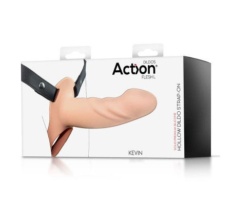 Arnés Strap-on con Dildo Hueco Silicona Premium Talla L