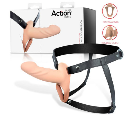 Arnés Strap-On con Dildo Hueco Silicona Premium Talla S