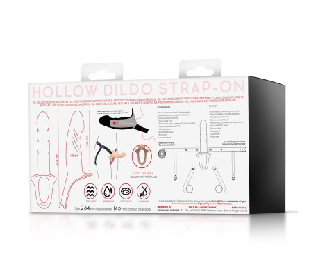 Arnés Strap-On con Dildo Hueco Silicona Premium Talla S