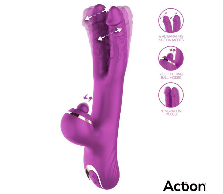 Nico Vibrador con Dildos Alternantes y Bola Percutora 4 Motores
