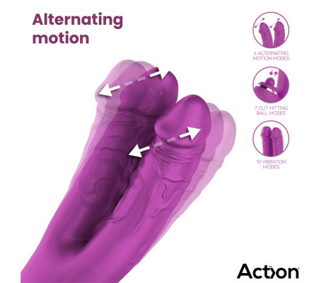 Nico Vibrador con Dildos Alternantes y Bola Percutora 4 Motores