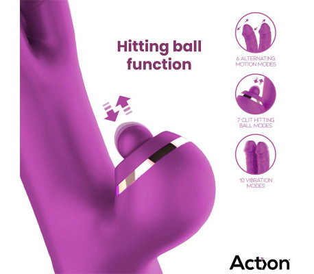 Nico Vibrador con Dildos Alternantes y Bola Percutora 4 Motores