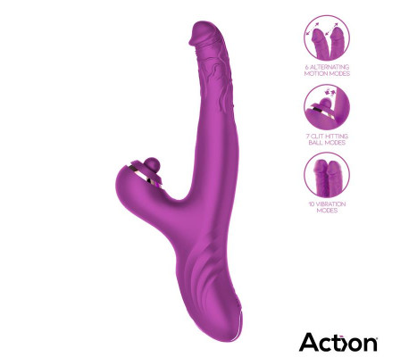 Nico Vibrador con Dildos Alternantes y Bola Percutora 4 Motores
