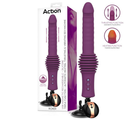 Roxer Sex Machine con Vibración, Thrusting, Efecto Calor y Control Remoto