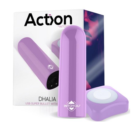 Dhalia Súper Bala Vibradora Control Remoto Alta Potencia USB Púpura