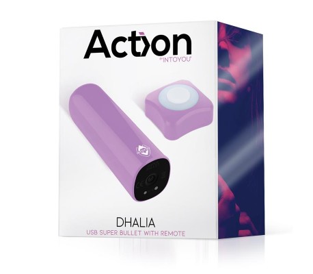 Dhalia Súper Bala Vibradora Control Remoto Alta Potencia USB Púpura