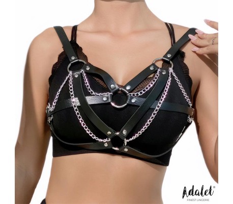 Karina Top Cuero Vegano con Cadenas Talla Única