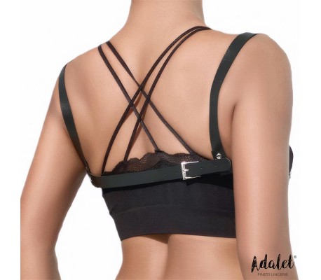 Karina Top Cuero Vegano con Cadenas Talla Única
