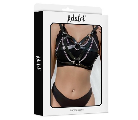 Karina Top Cuero Vegano con Cadenas Talla Única