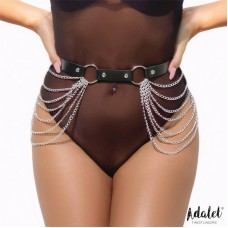 Nadine Cinturón Cuero Vegano con Cadenas Tall Única