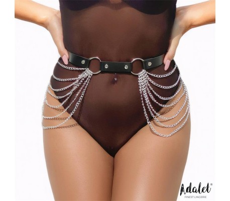 Nadine Cinturón Cuero Vegano con Cadenas Tall Única