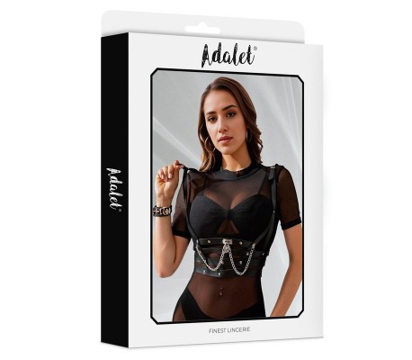 Thalia Arnés de Pecho con Cadena Cuero Vegano Talla Única