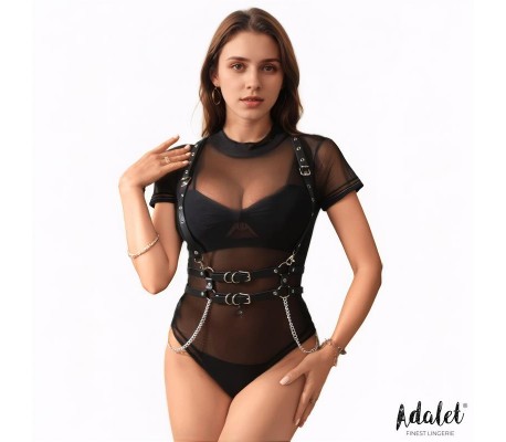 Brenda Arnés para Pecho Cuero Vegano con Cadenas Talla Única