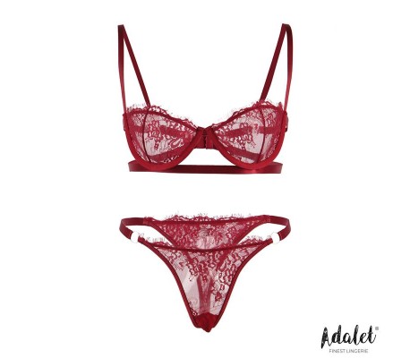 Mia Set Sujetador y Tanga de Encaje Burgundy