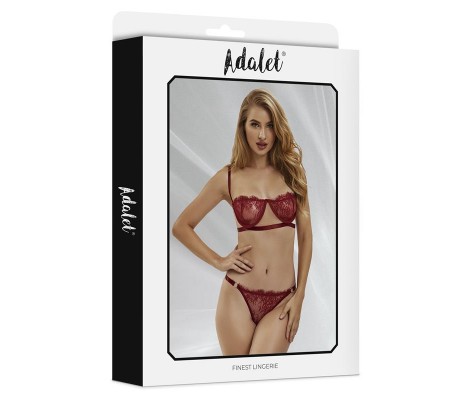 Mia Set Sujetador y Tanga de Encaje Burgundy