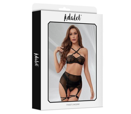 Aria Set Sujetador, Tanga, Ligero y Ligas