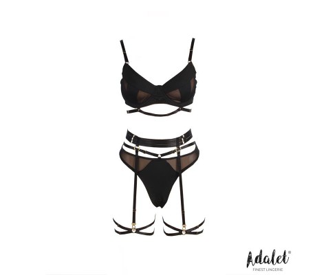 Ellie Set Sujetador, Tanga, Liguero y Ligas
