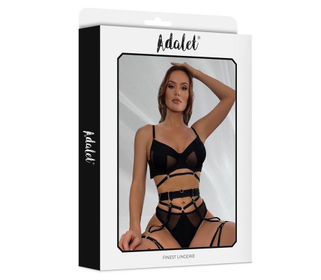 Ellie Set Sujetador, Tanga, Liguero y Ligas