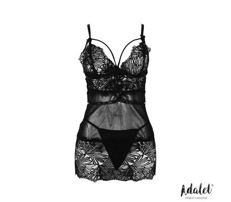 Lila Babydoll Espalda Abierta y Tanga
